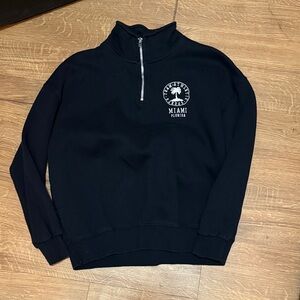 Black Miami Quarter-Zip Sweater